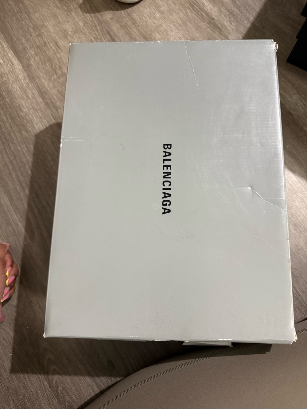 Balenciaga Silver Track Sneaker Box with Label